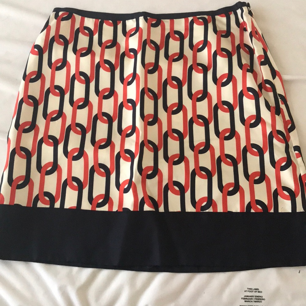 Banana orange and Blue chain mini skirt sz 10